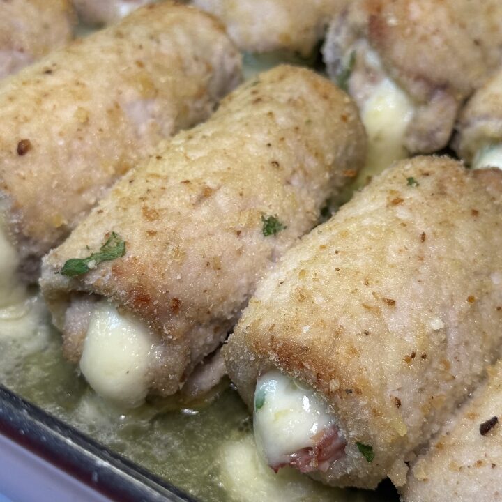 Involtini di lonza ripieni al forno