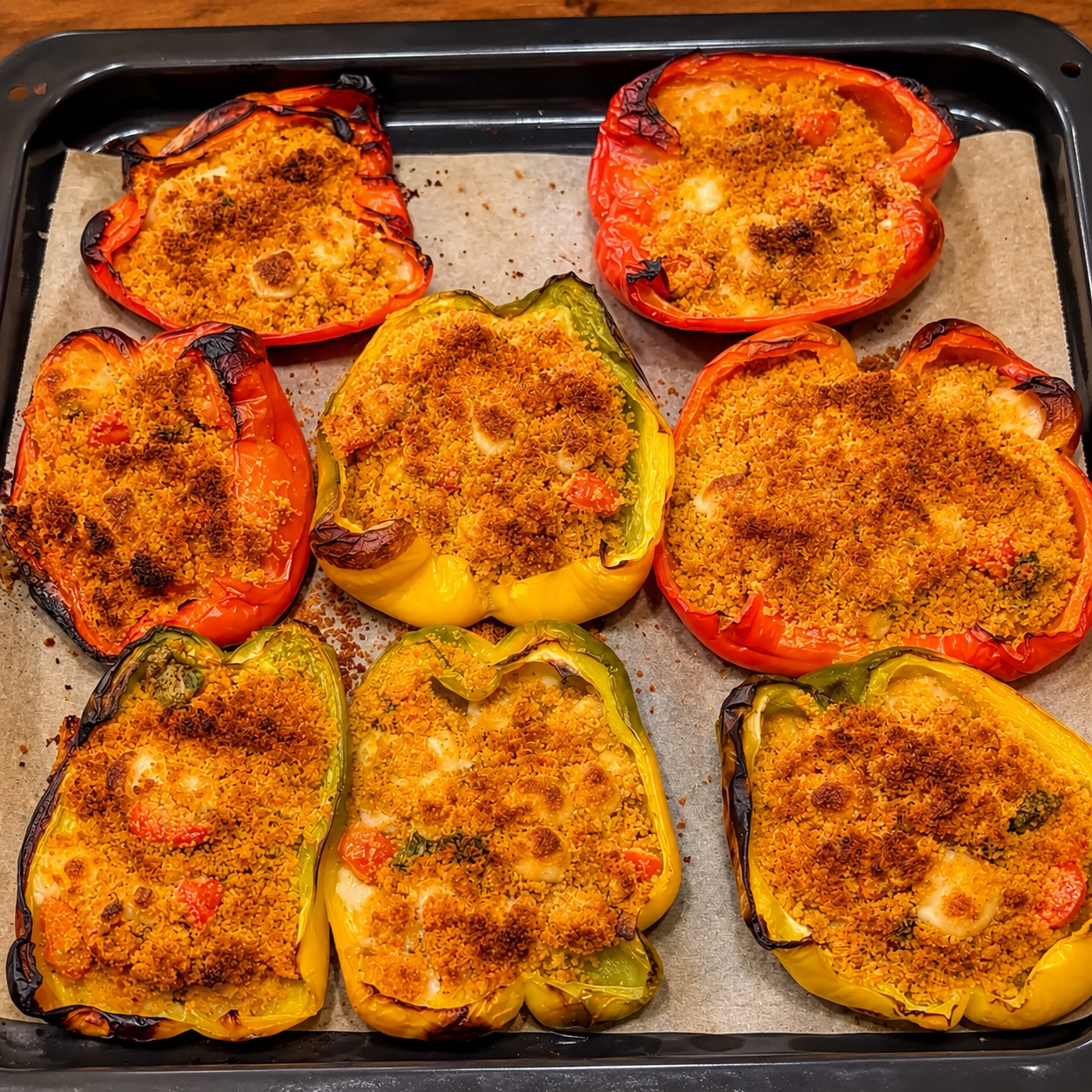 Peperoni ripieni gratinati al forno