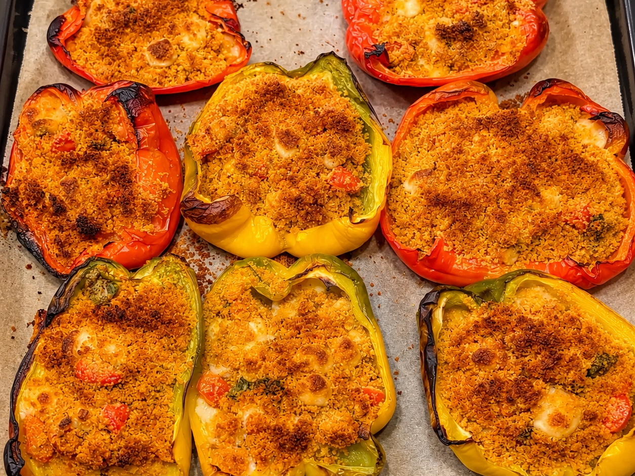 Peperoni ripieni gratinati al forno