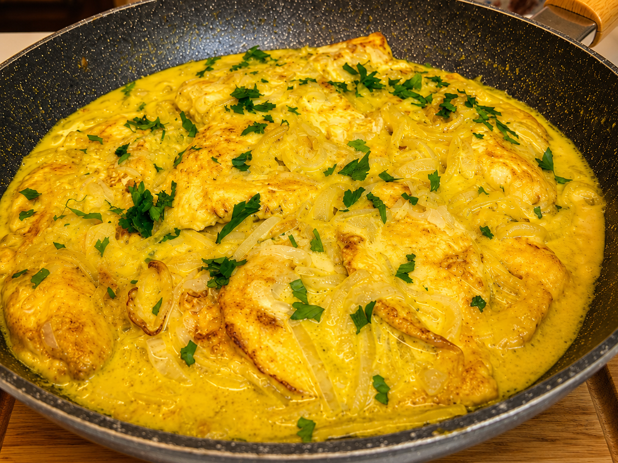 Pollo marinato con cipollata e latte