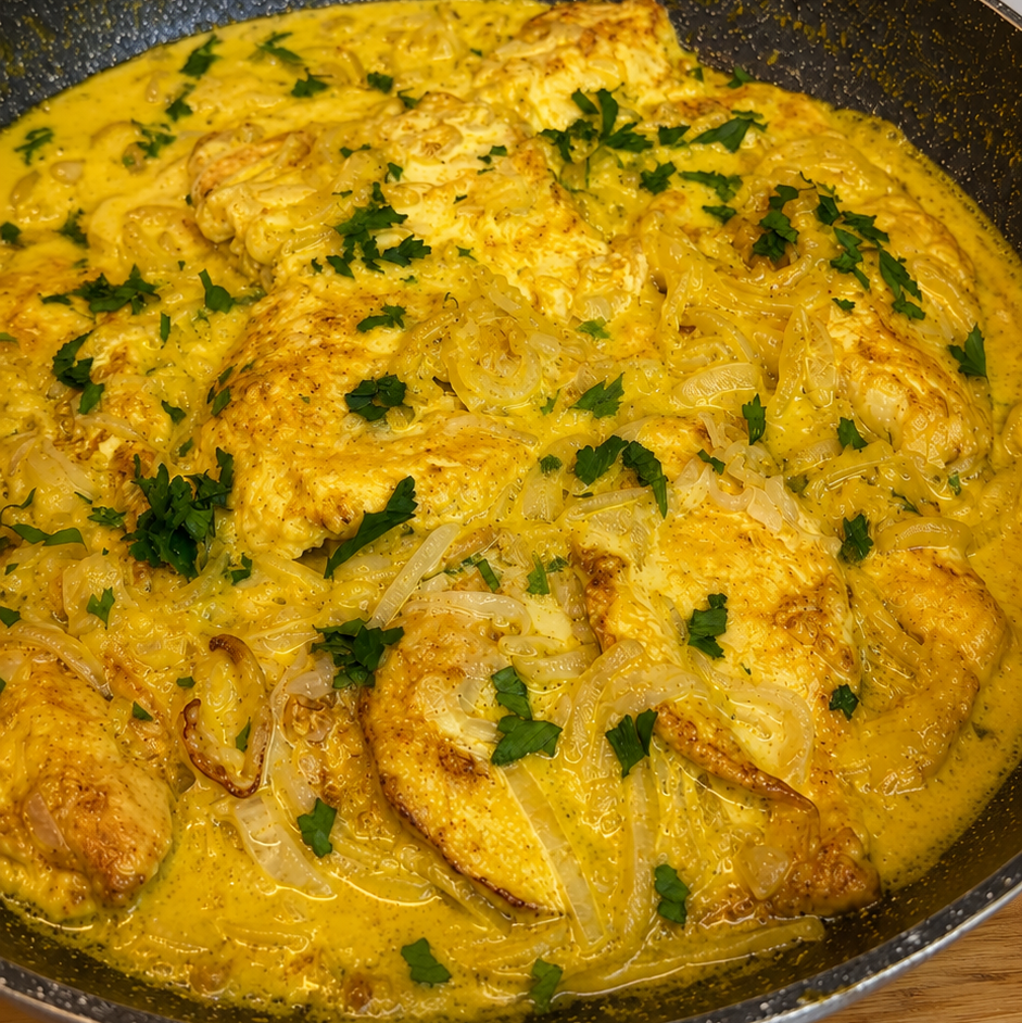 Pollo marinato con cipollata e latte