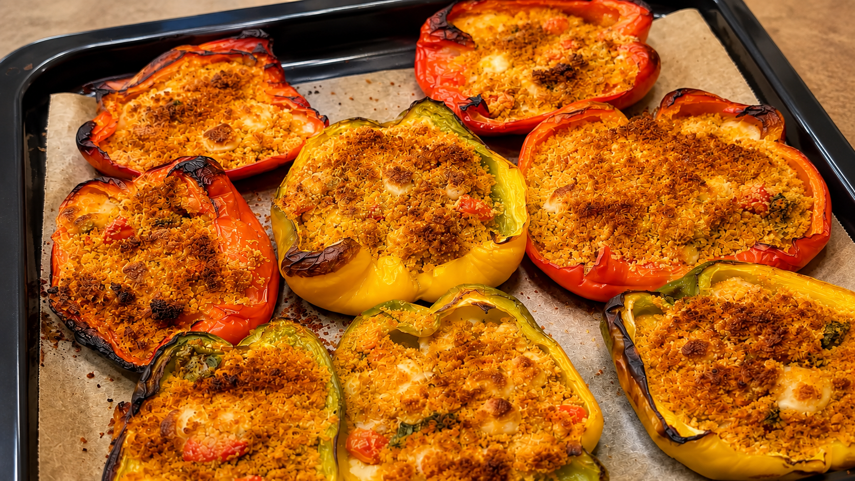 Peperoni ripieni gratinati al forno