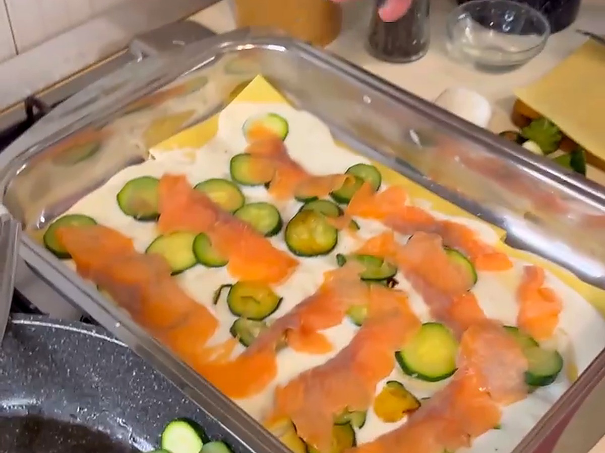 Lasagne con zucchine e salmone