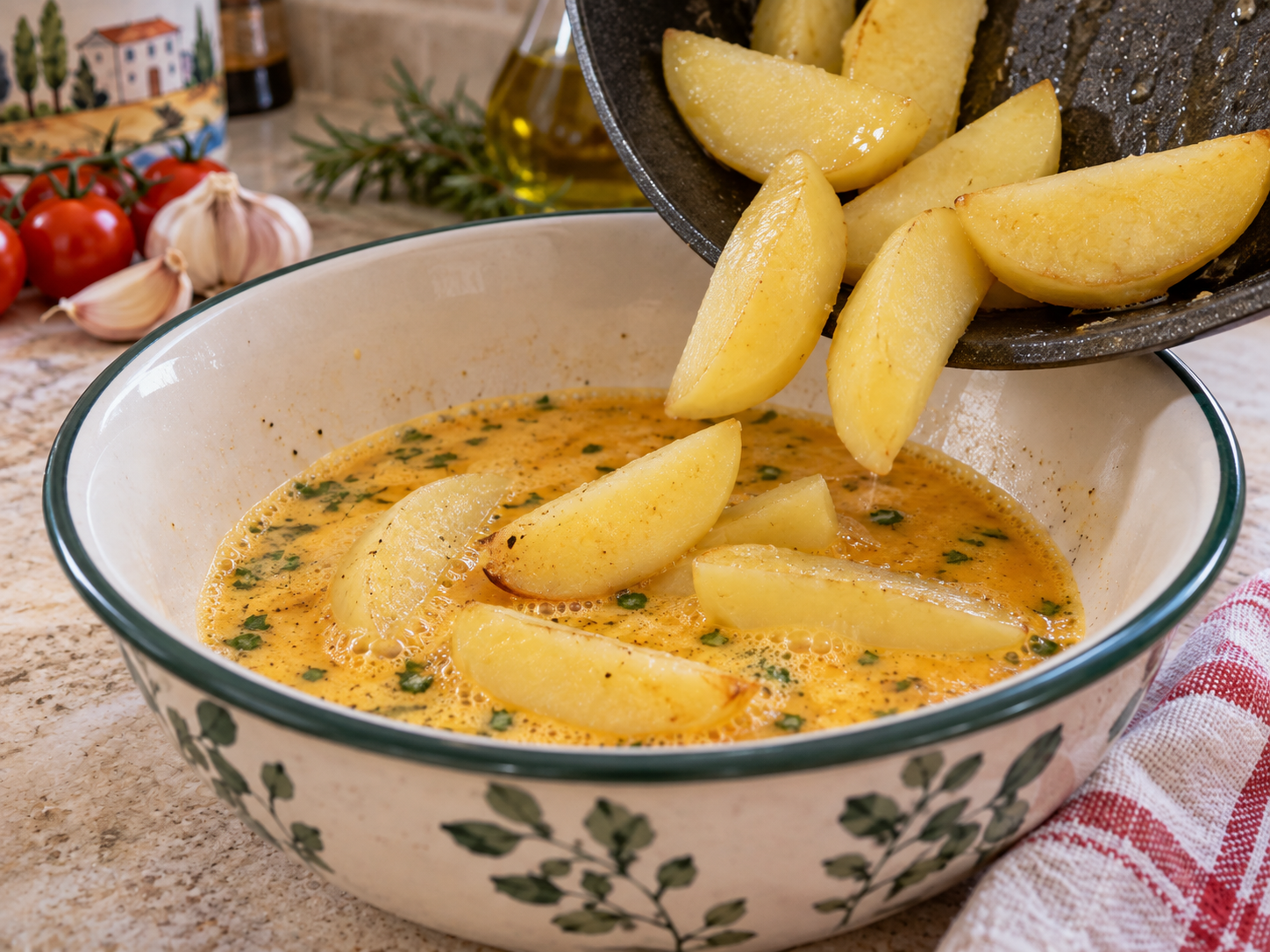 Torta di patate e uova al forno