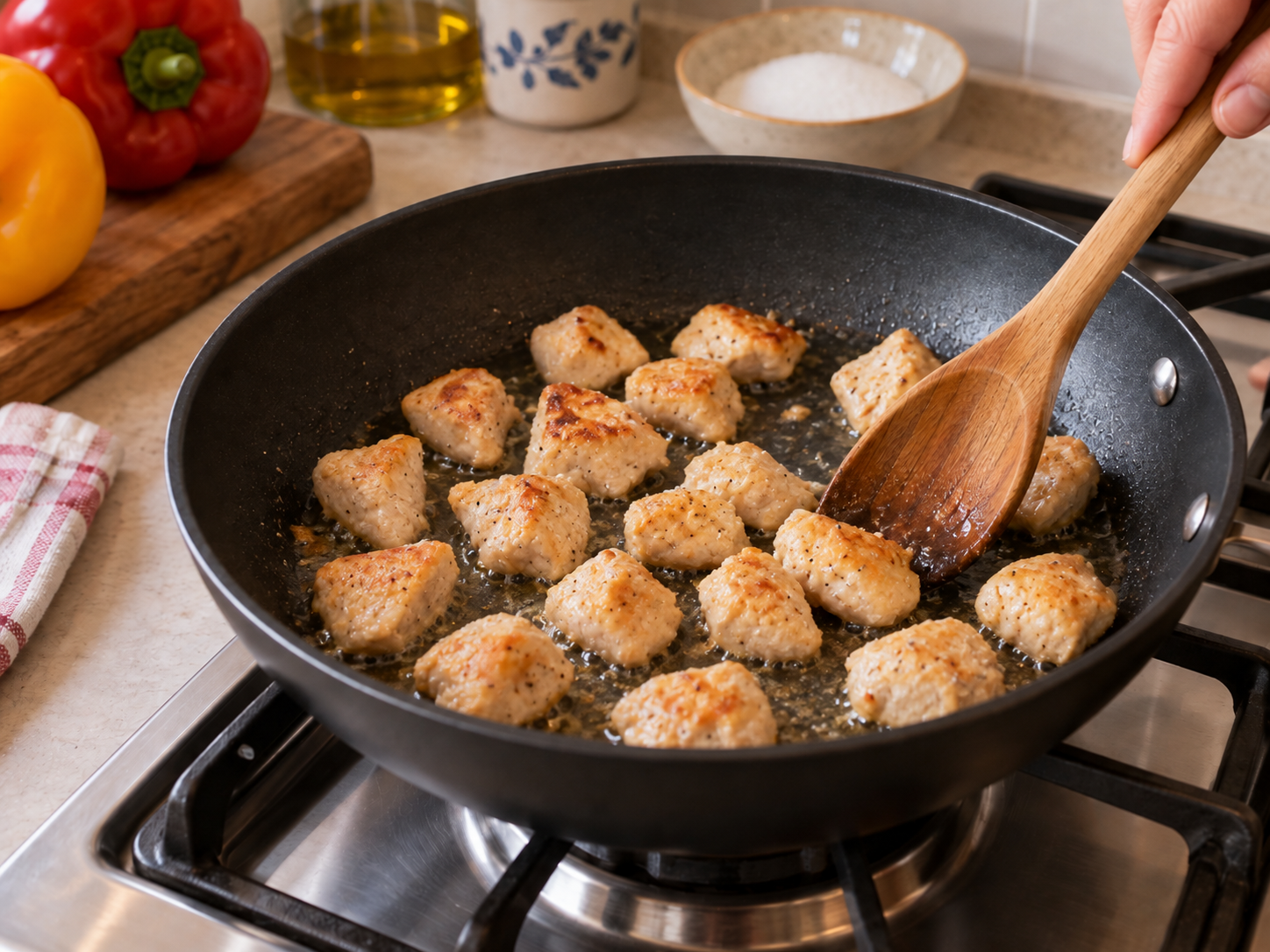 Pollo e peperoni in agrodolce