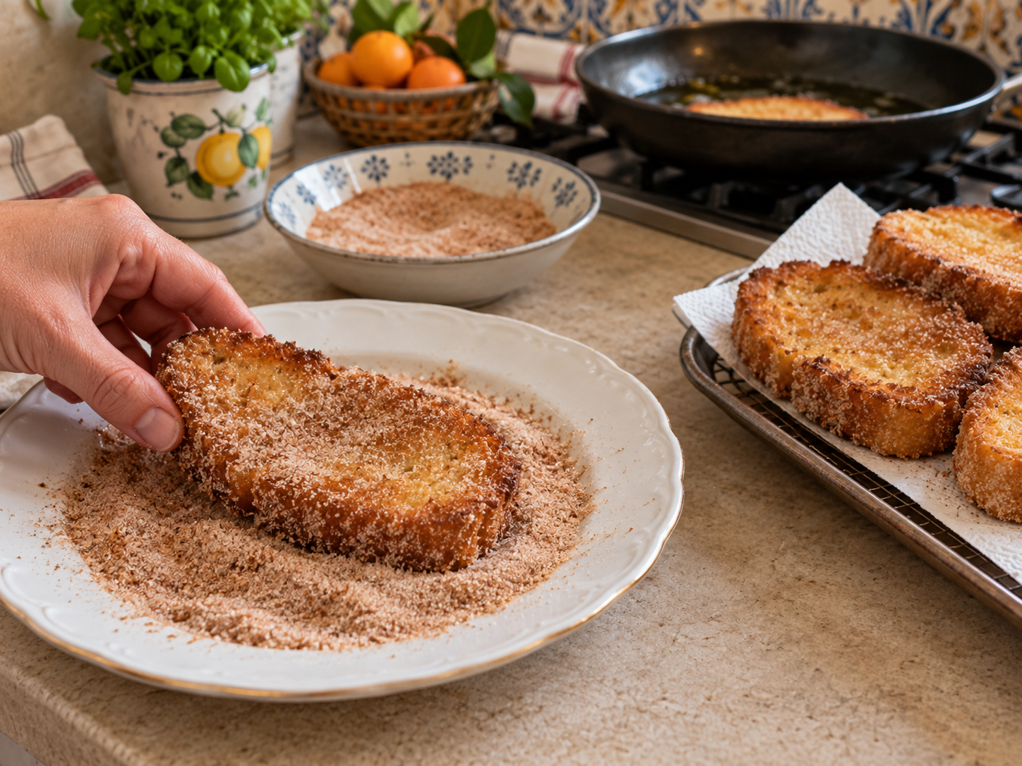 Pane fritto dolce siciliano
