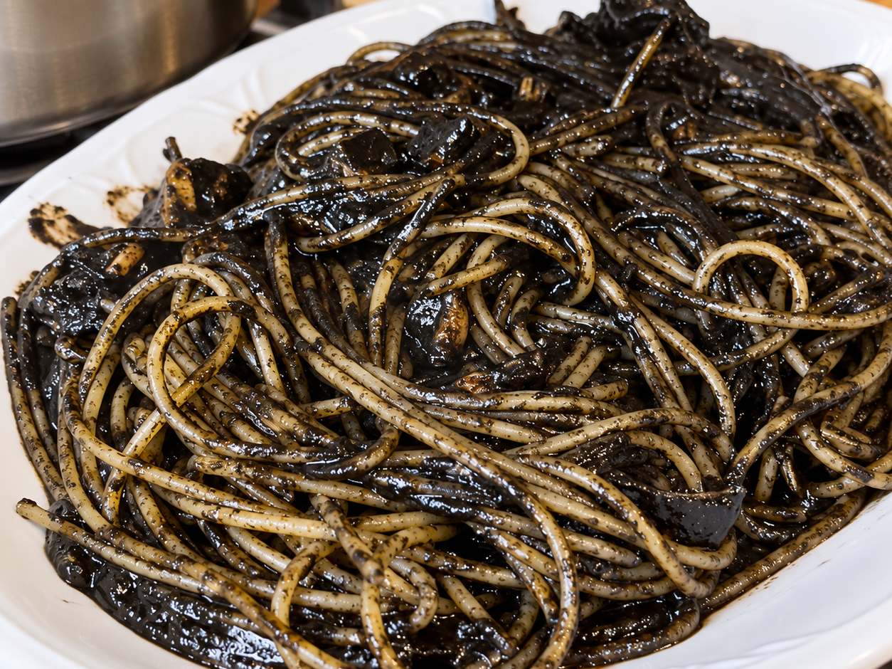 Pasta col nero di seppia alla siciliana
