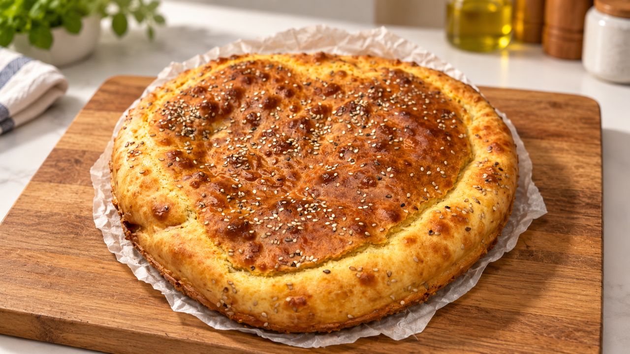 Focaccia ripiena al forno con prosciutto crudo ed Emmental