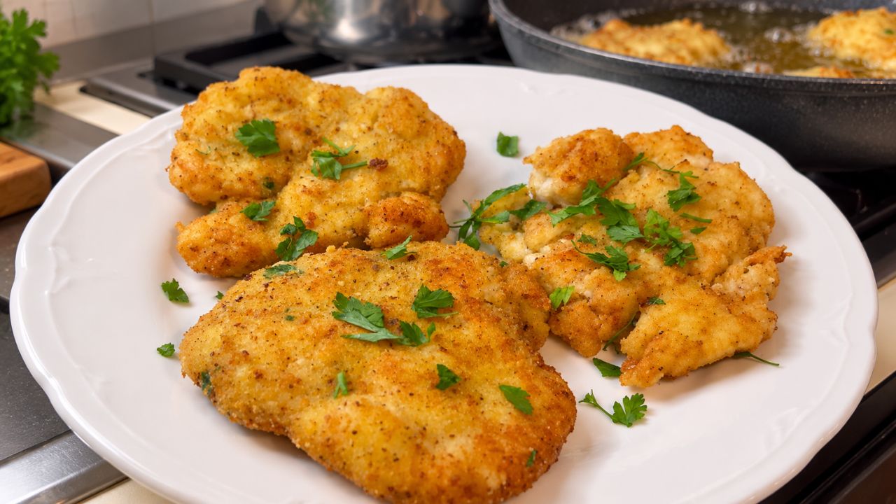 Frittelle di pollo e patate dorate e croccanti