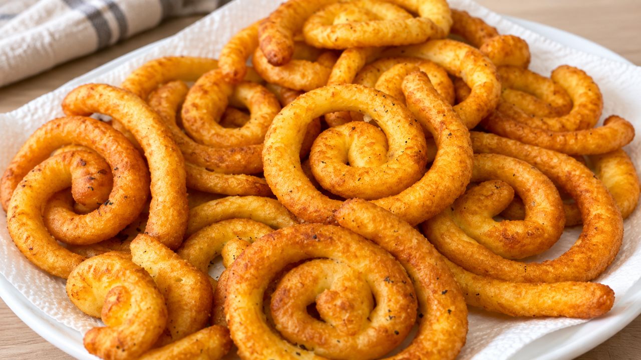 Girelle di patate fritte croccanti e dorate