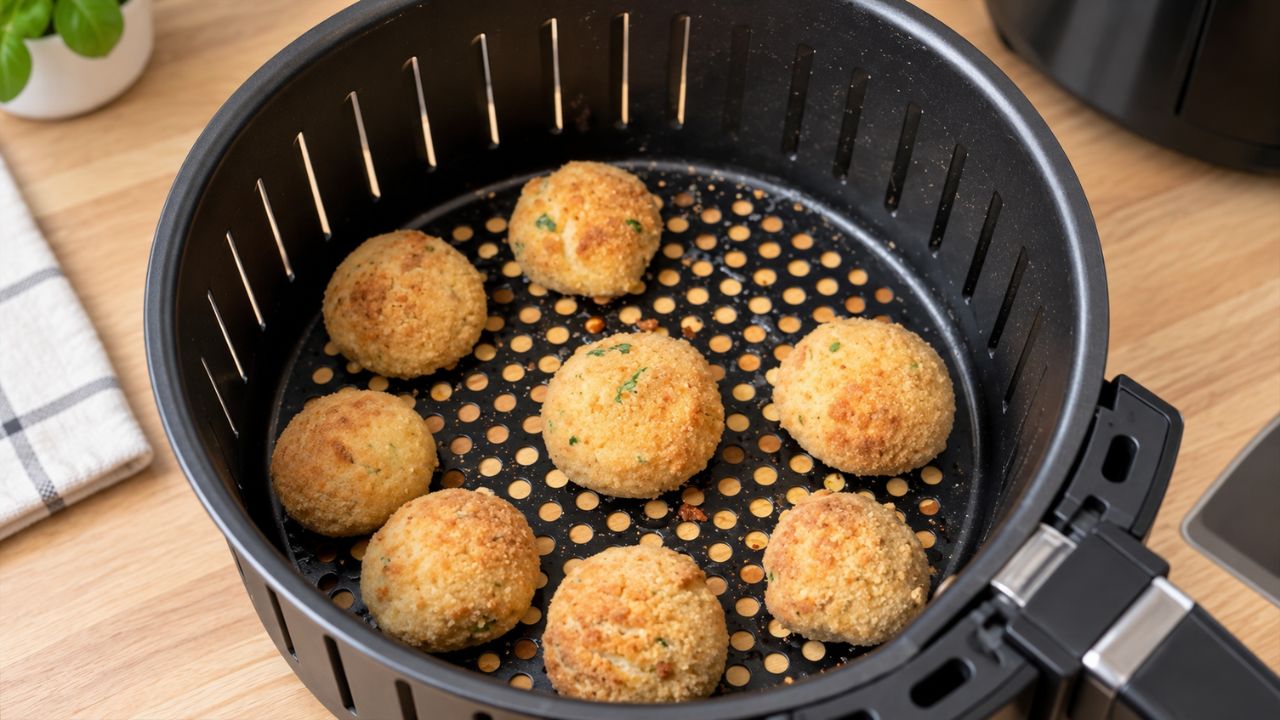 Polpette di tonno e ricotta cotte in friggitrice ad aria
