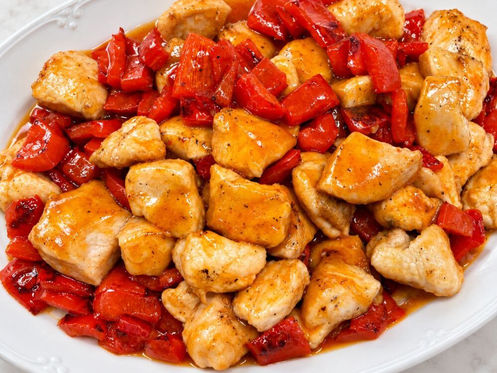 Pollo e peperoni in agrodolce
